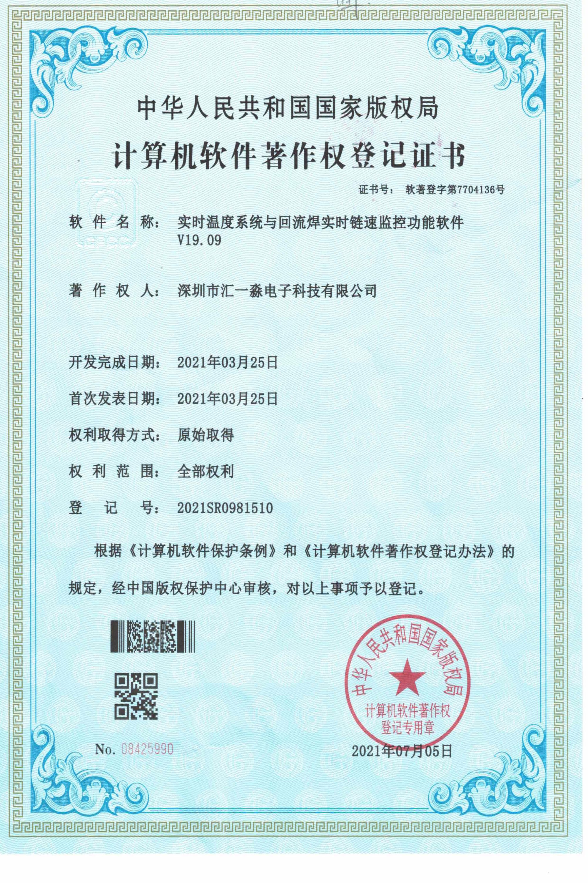 Real-Time Temperature System and Reflow Real-Time Chain Speed Monitoring Functional Software Publication